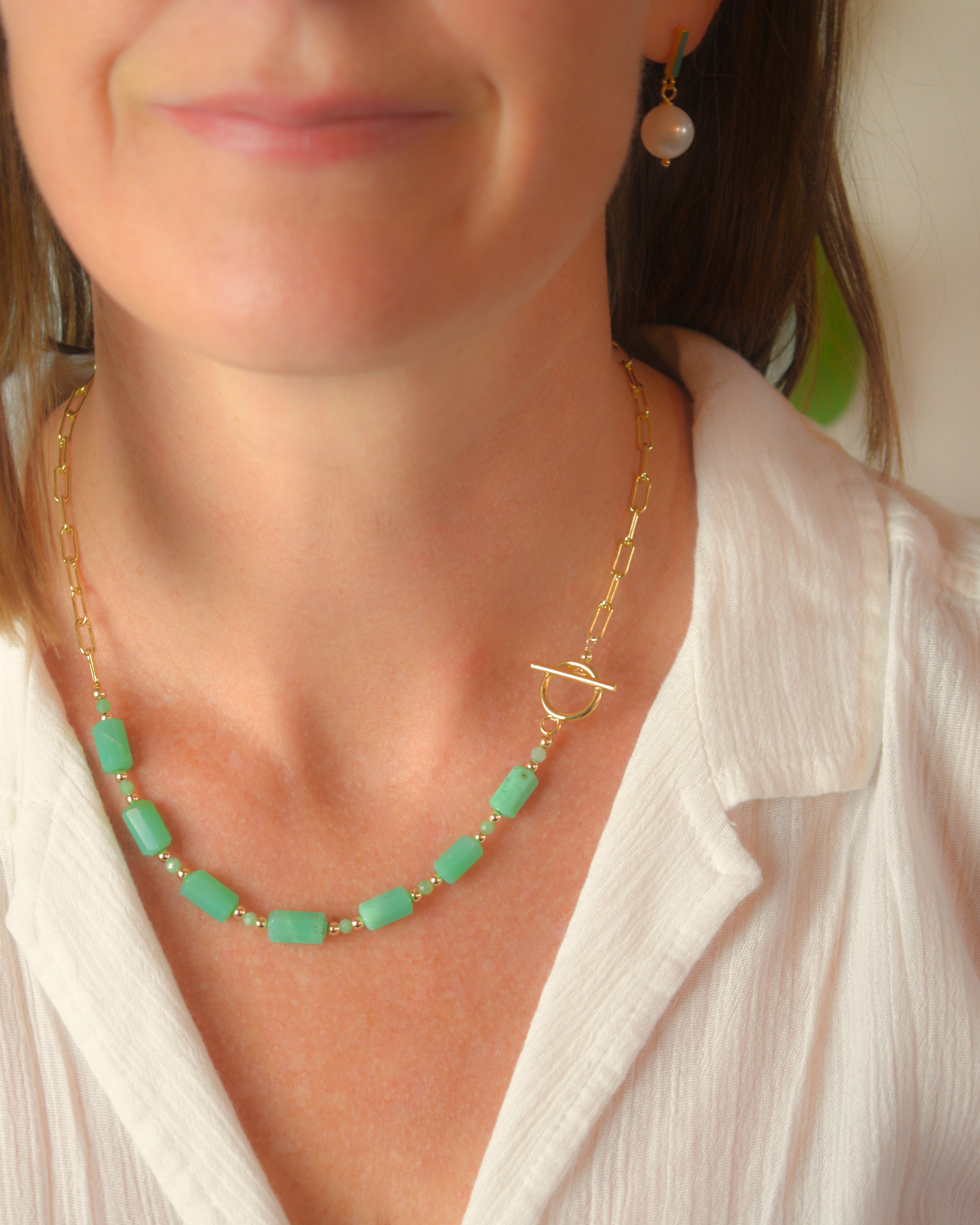 Seafoam Chain Toggle Necklace