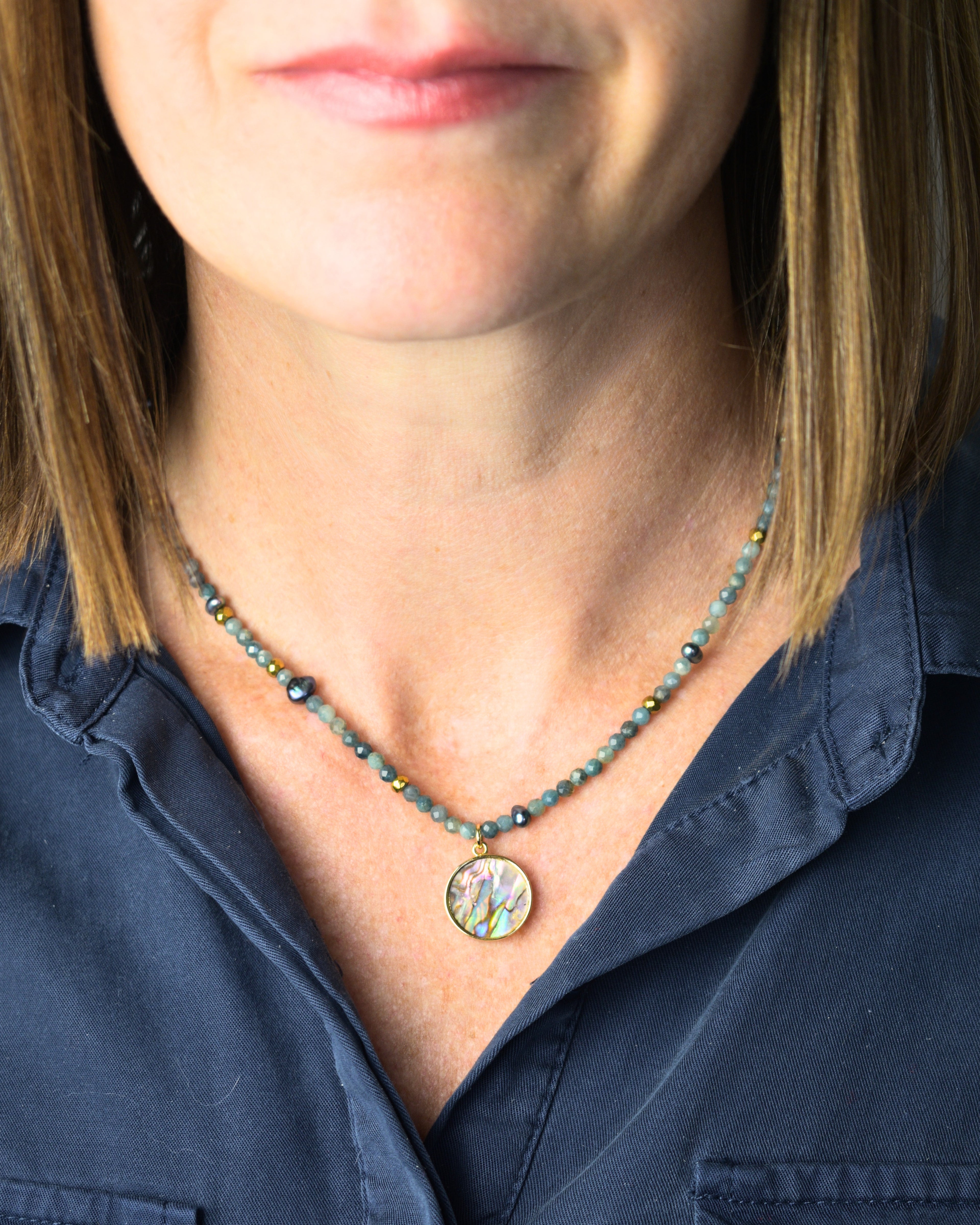 Moody Seas Charm Collar Necklace