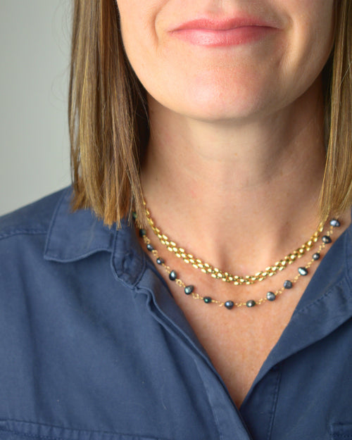 Black Pearl Strand Necklace