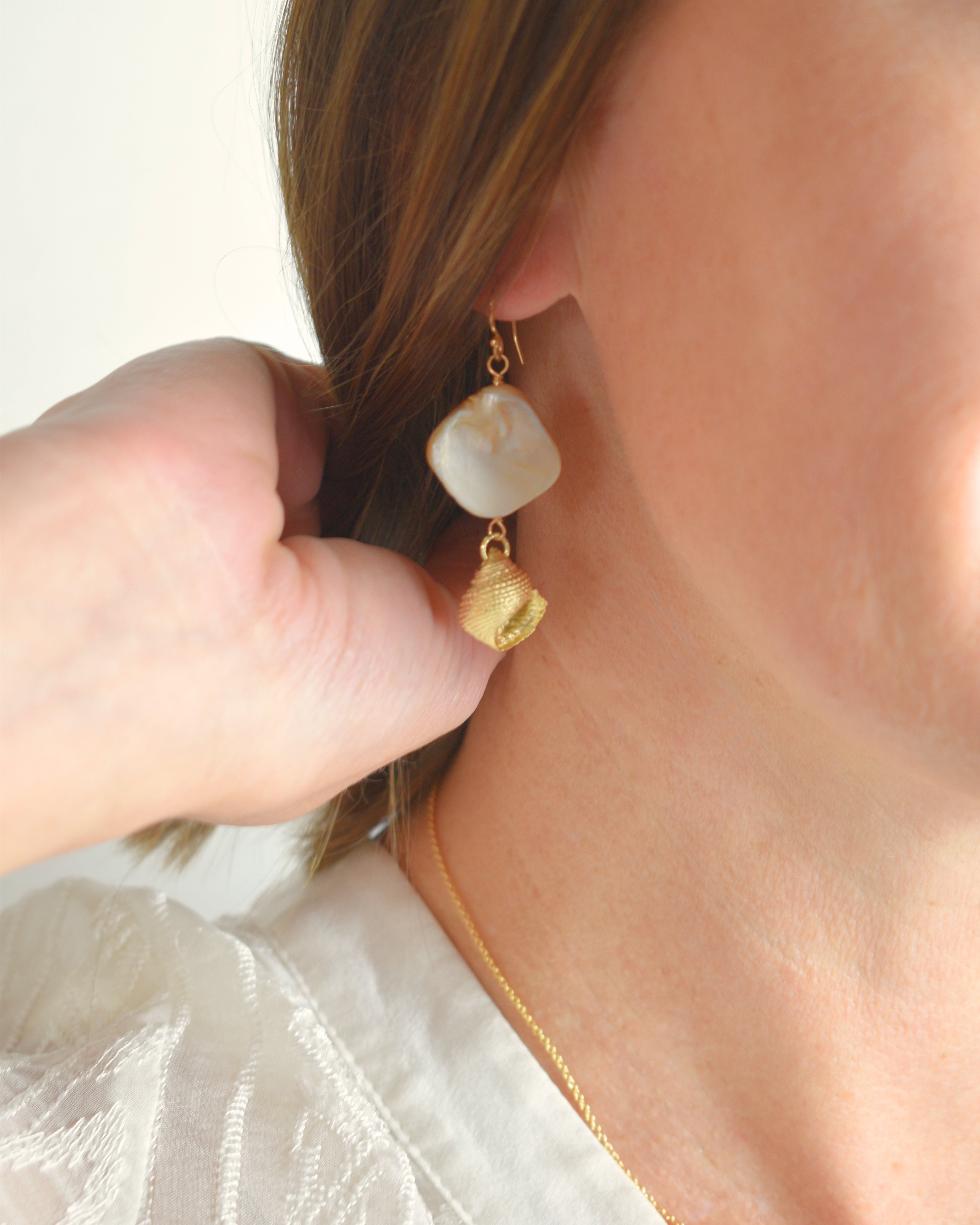 Seashell Hook Earrings