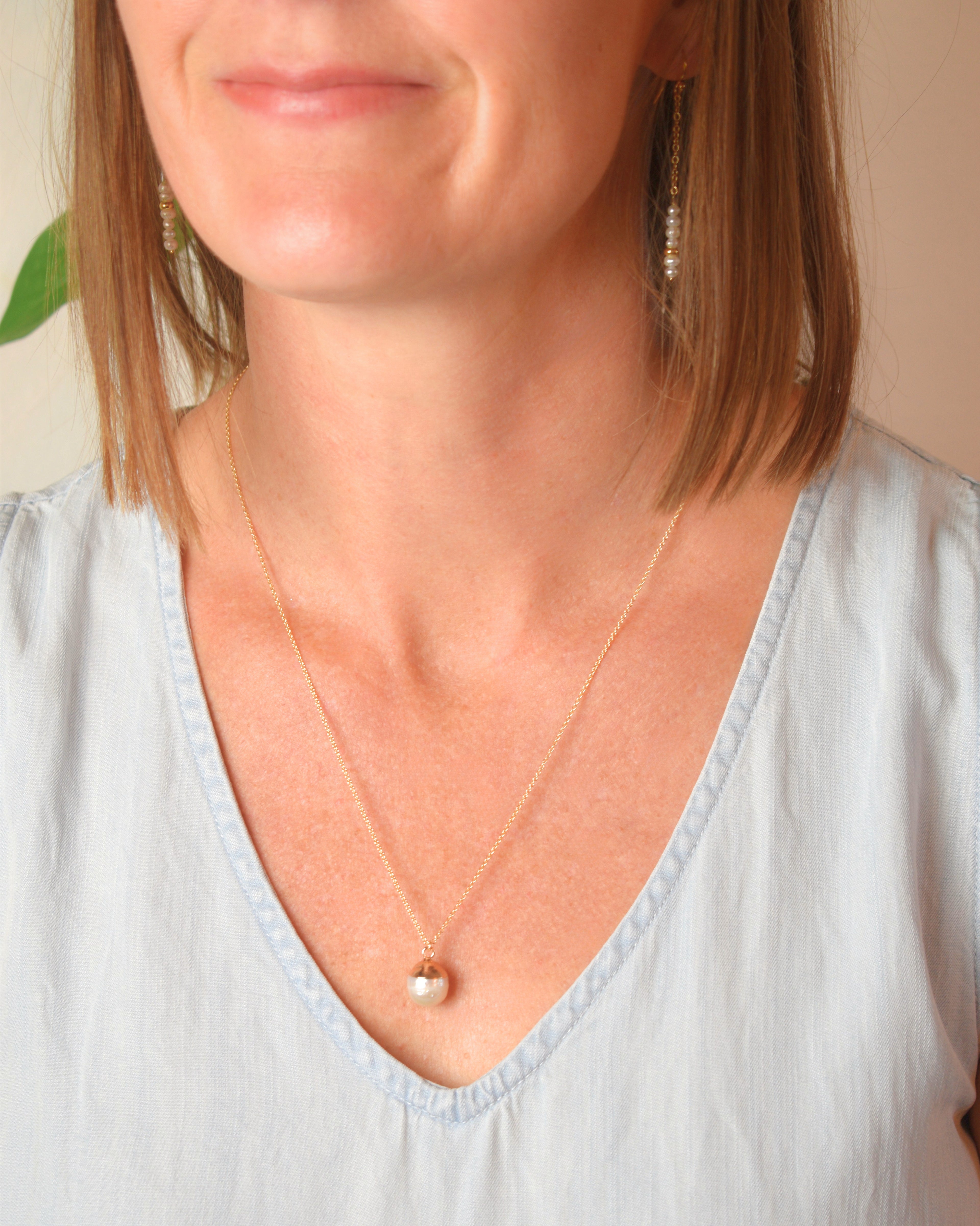 Freshwater Pearl Pendant Charm Necklace