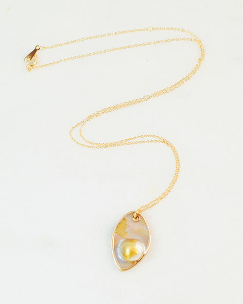 Beachcomber Pearl Charm Pendant Necklace