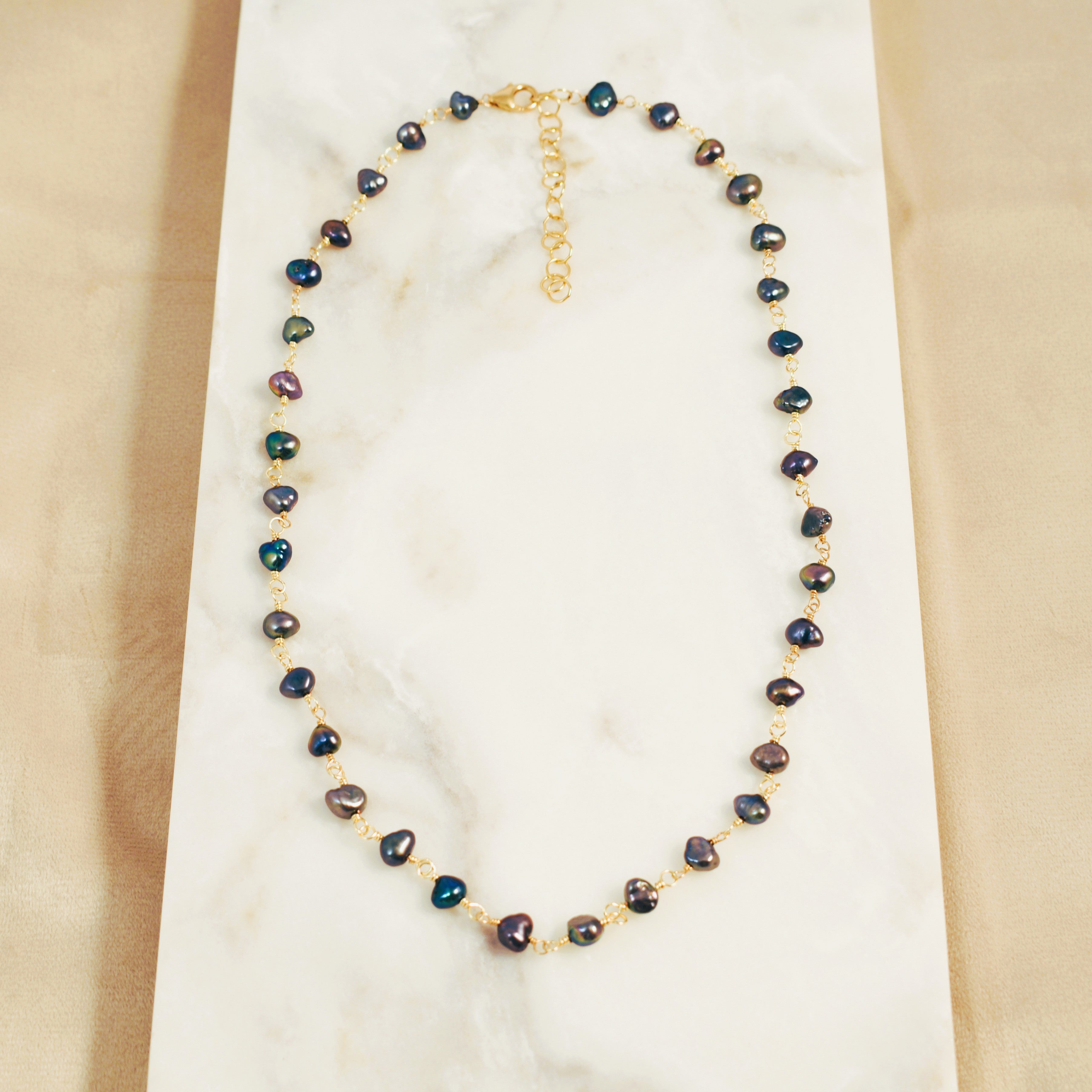 Black Pearl Strand Necklace