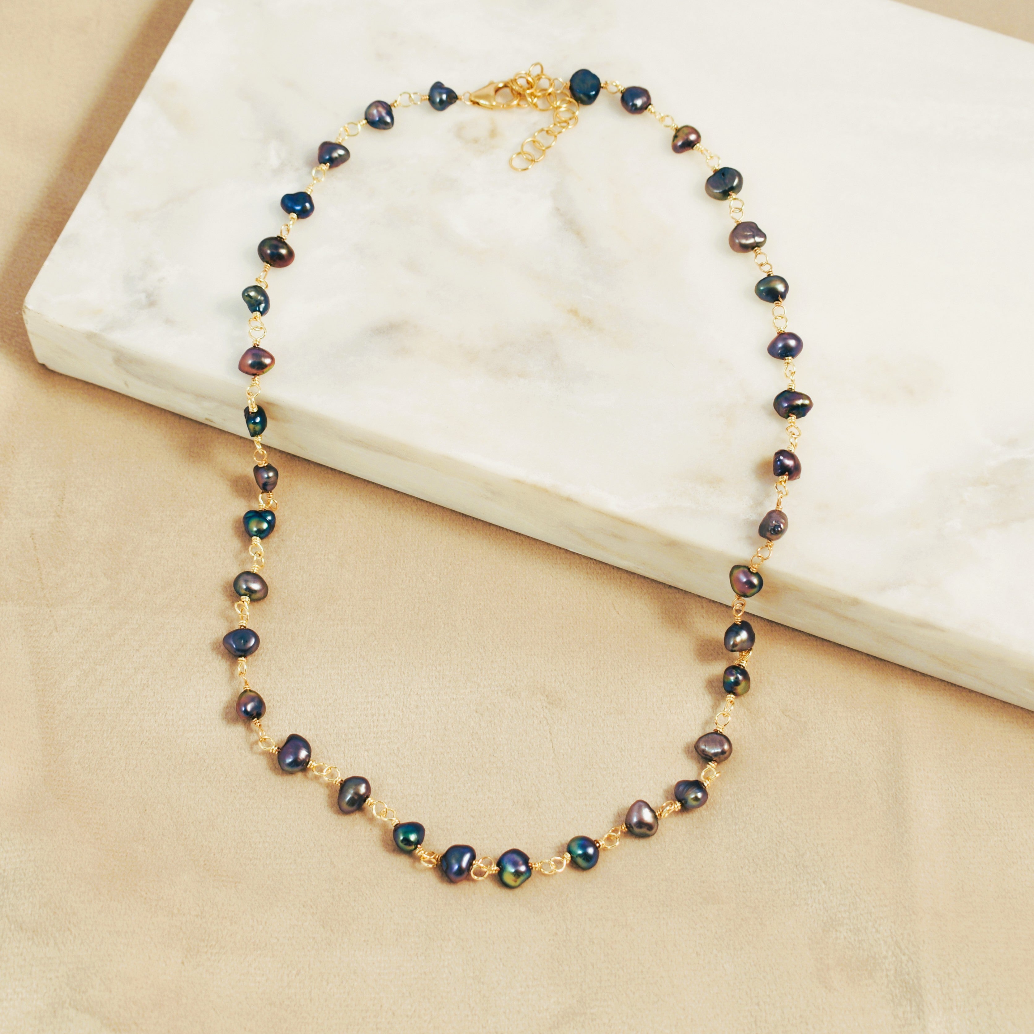 Black Pearl Strand Necklace