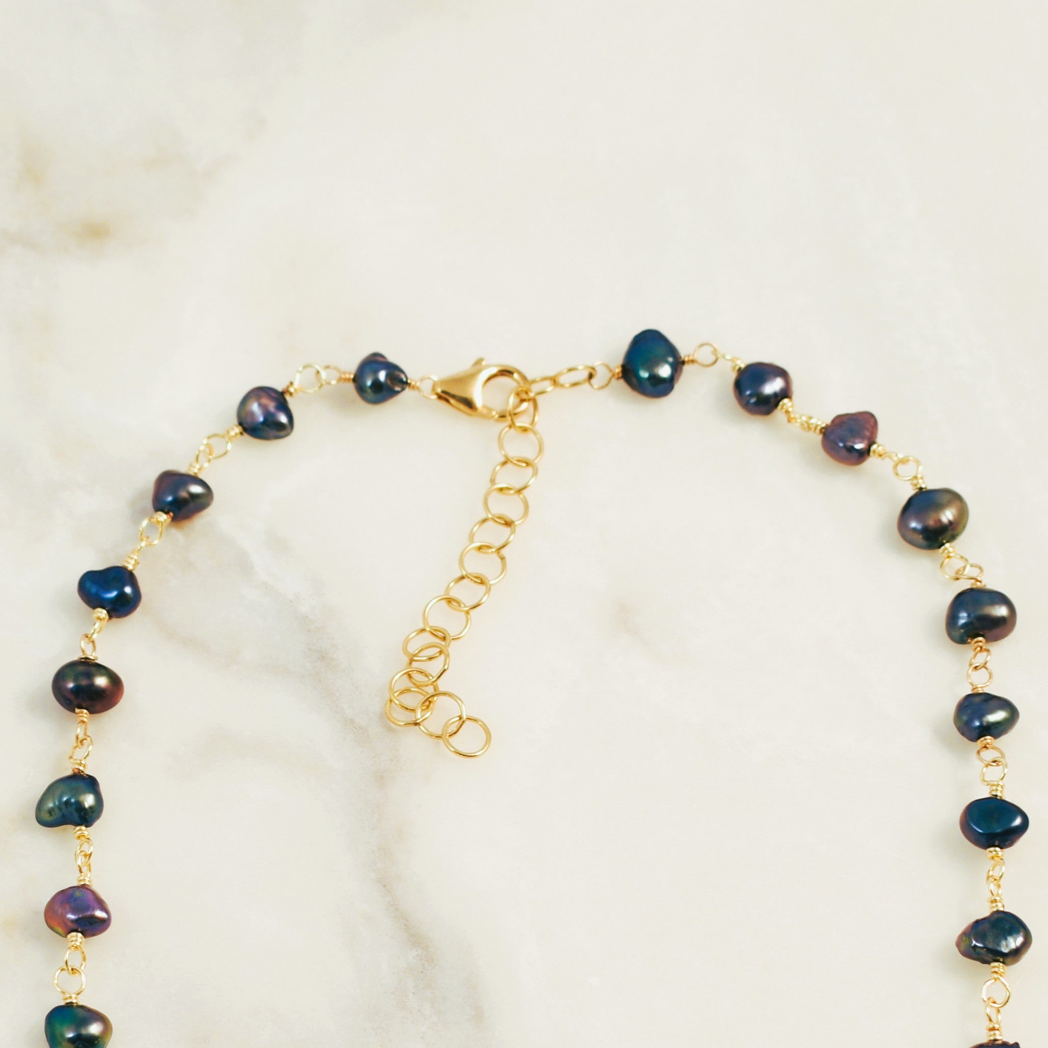 Black Pearl Strand Necklace