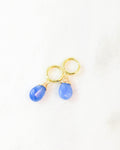 Blue SeaSpray Crowned Huggie Earrings