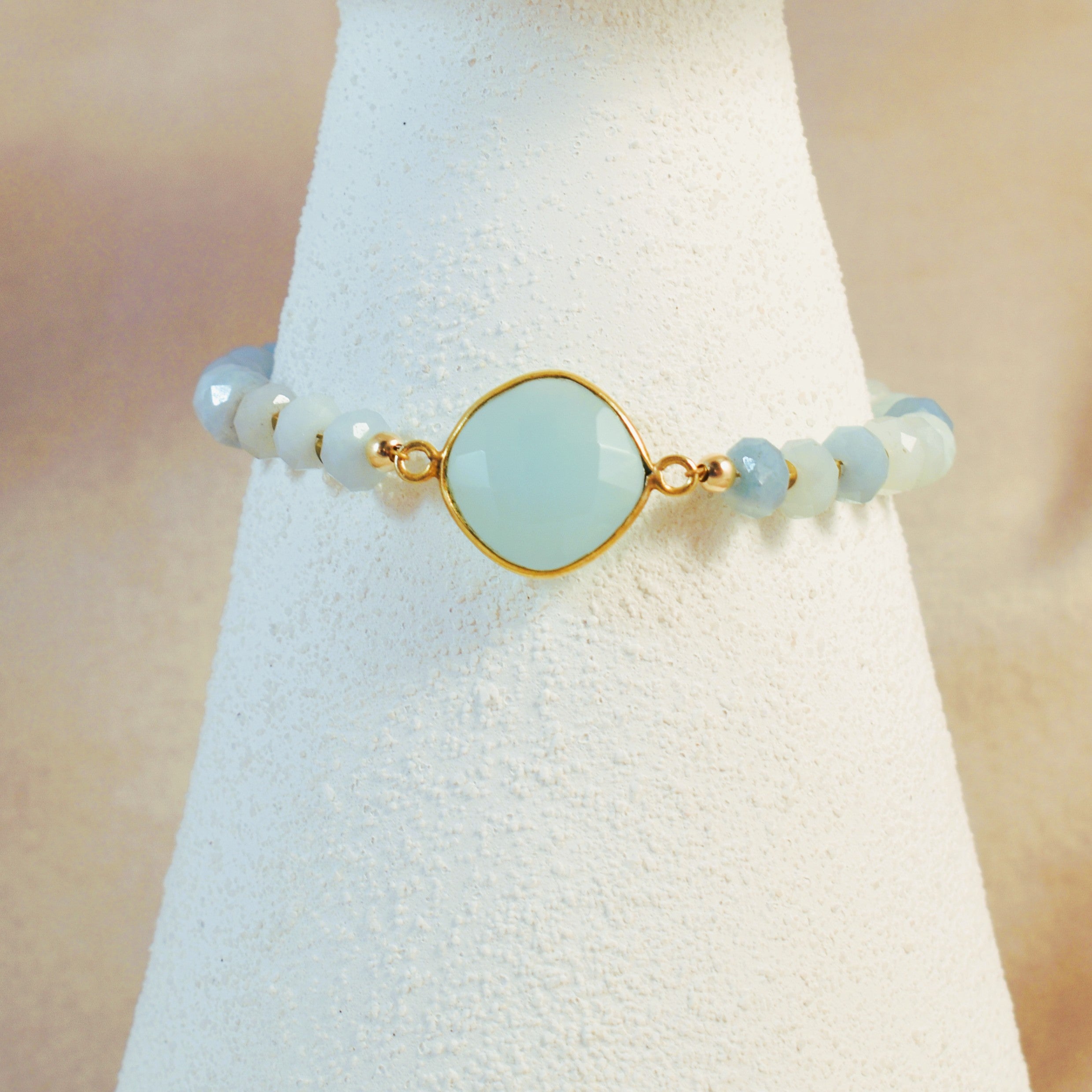 Chalcedony Bezel and Amazonite Bracelet