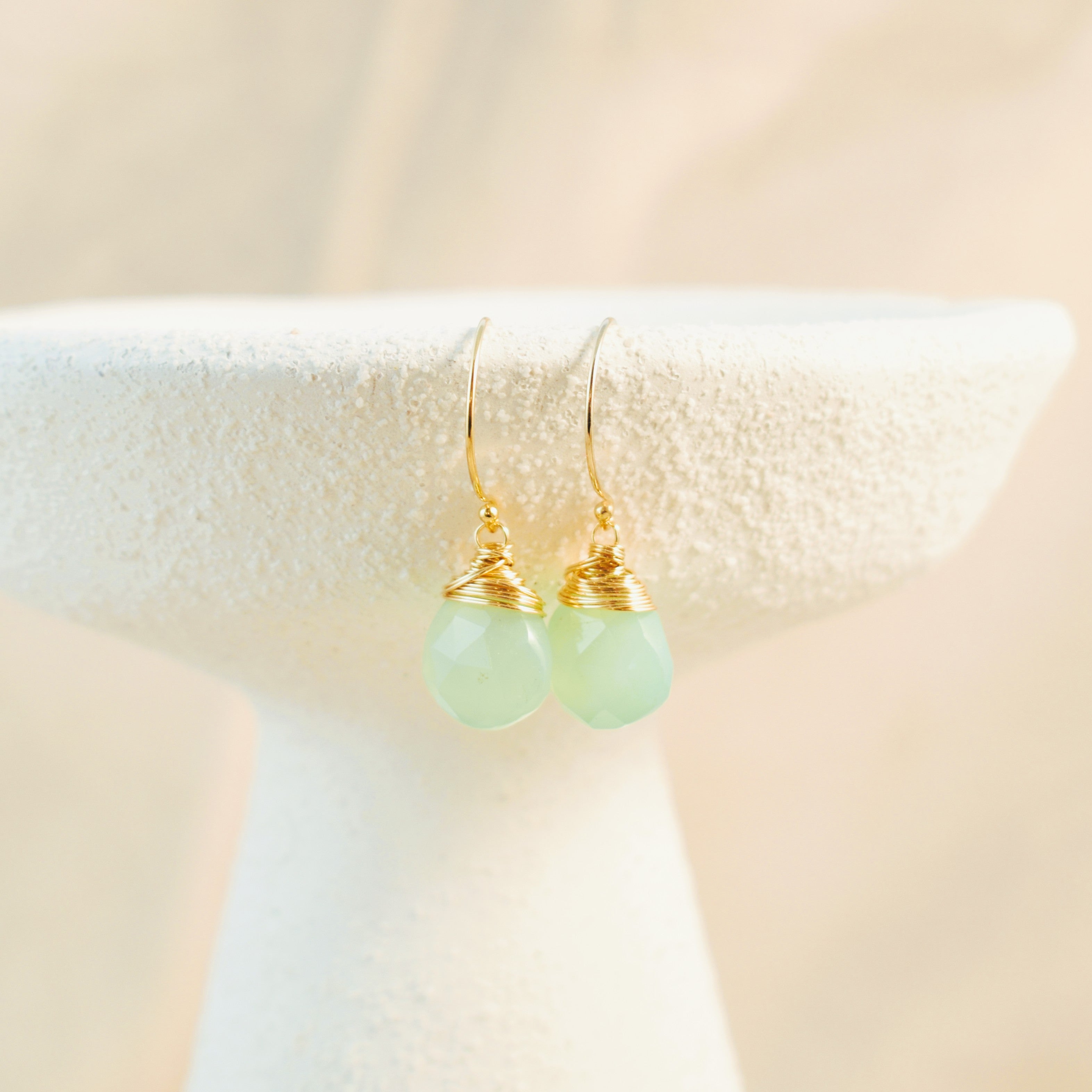 Crowned Seafoam Hook Earrings