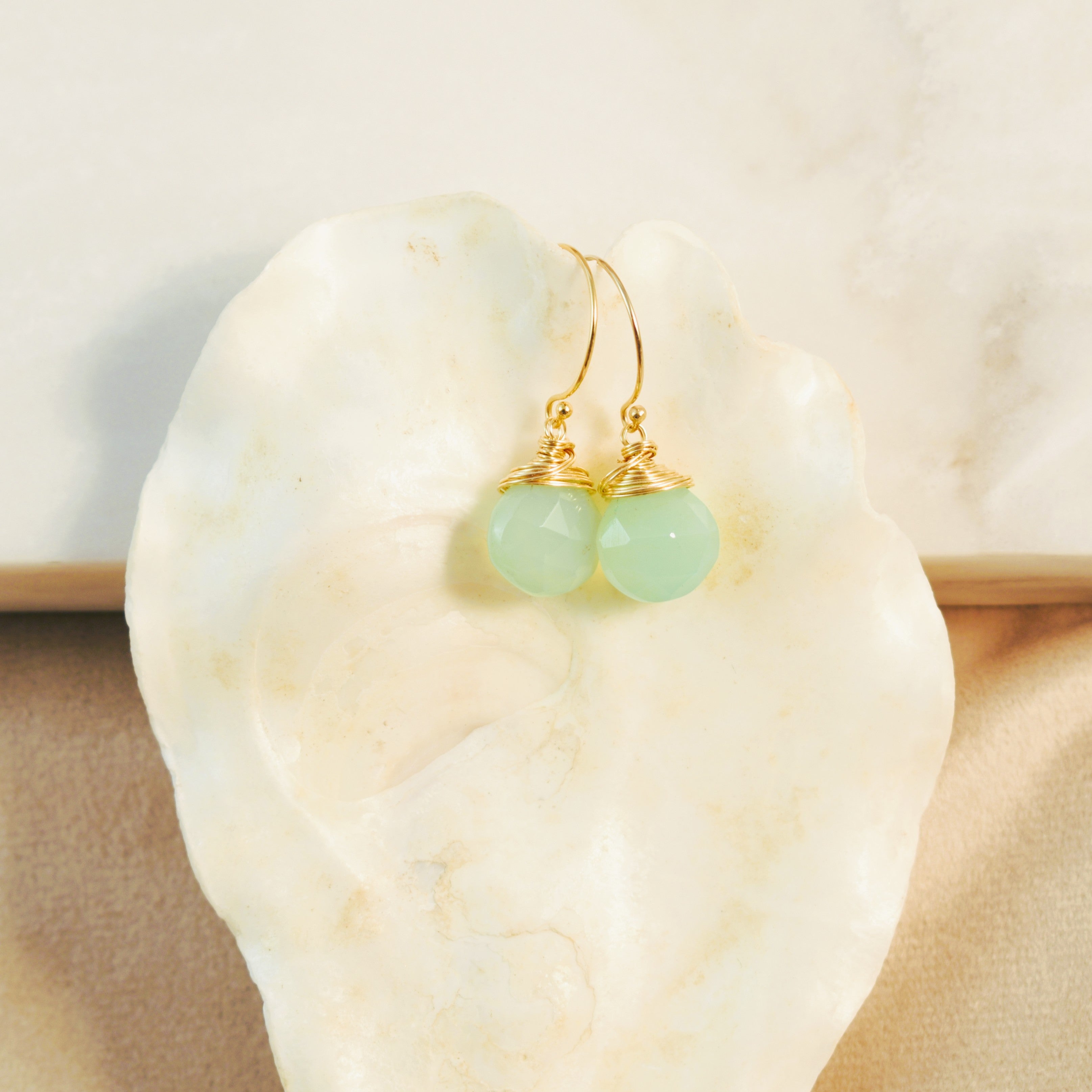 Crowned Seafoam Hook Earrings