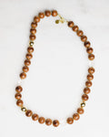 Mixed Media Wood Quartz Necklace