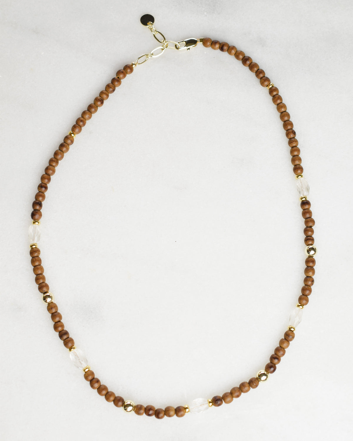 Daintier Mixed Media Wood Quartz Necklace