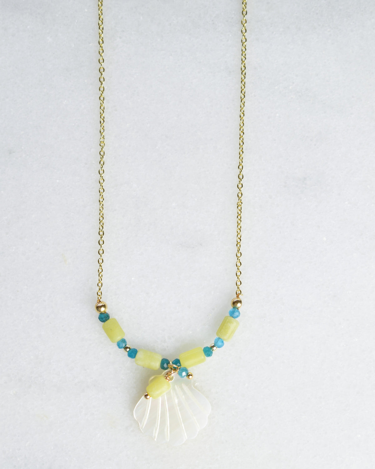 Tropical Mother of Pearl Pendant Necklace