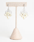 Elegant Freshwater Pearl CZ Hook Earrings in Silver