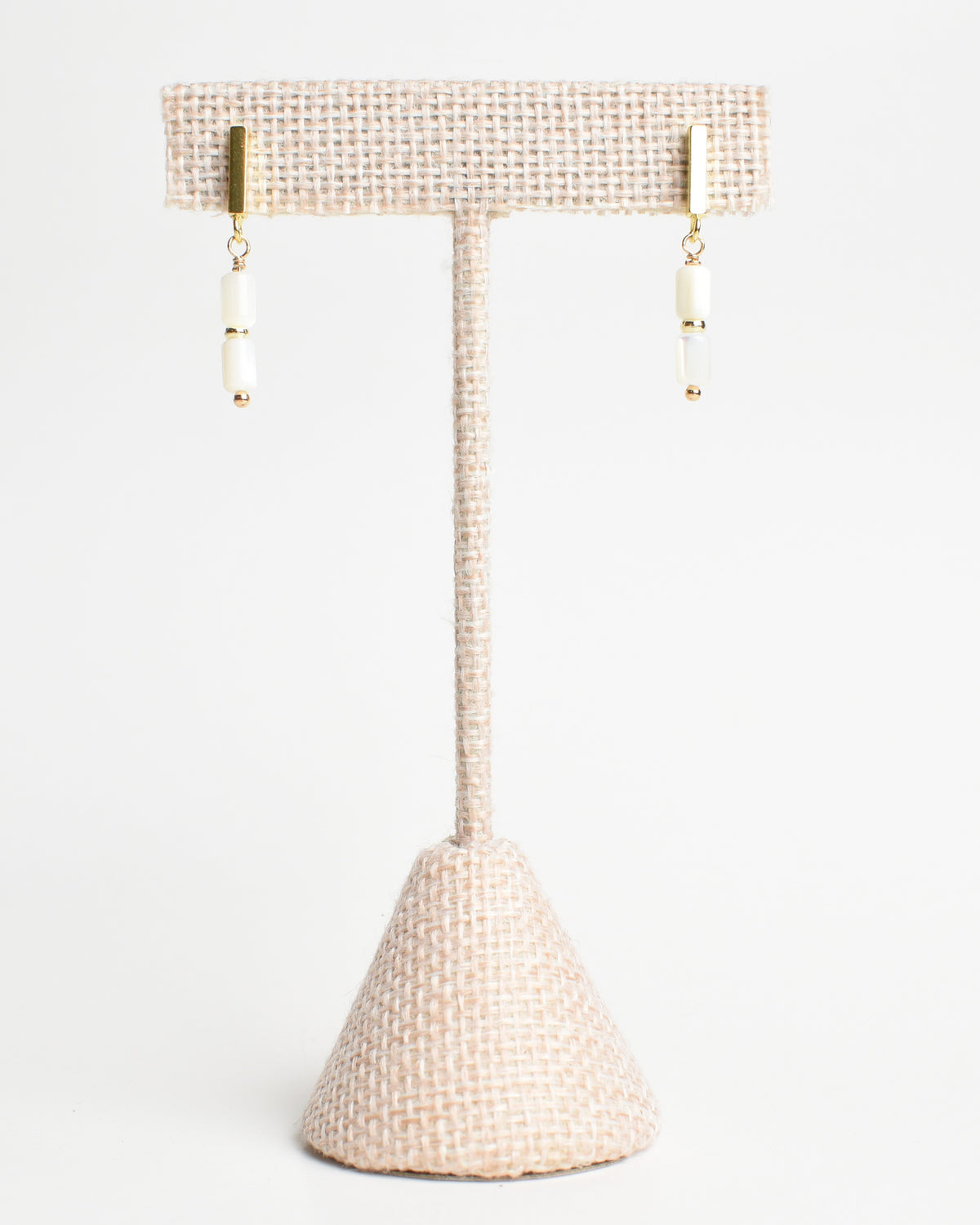 Mother of Pearl Duo Modern Post Earrings