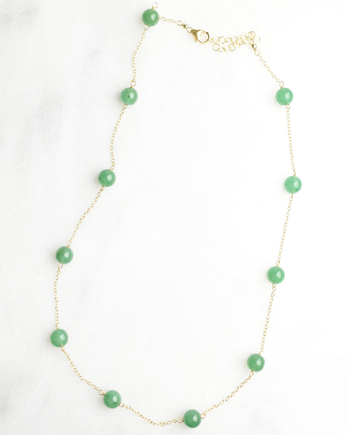 Jaded Aventurine Station Chain Necklace