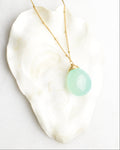Aqua Chalcedony Pendant Necklace