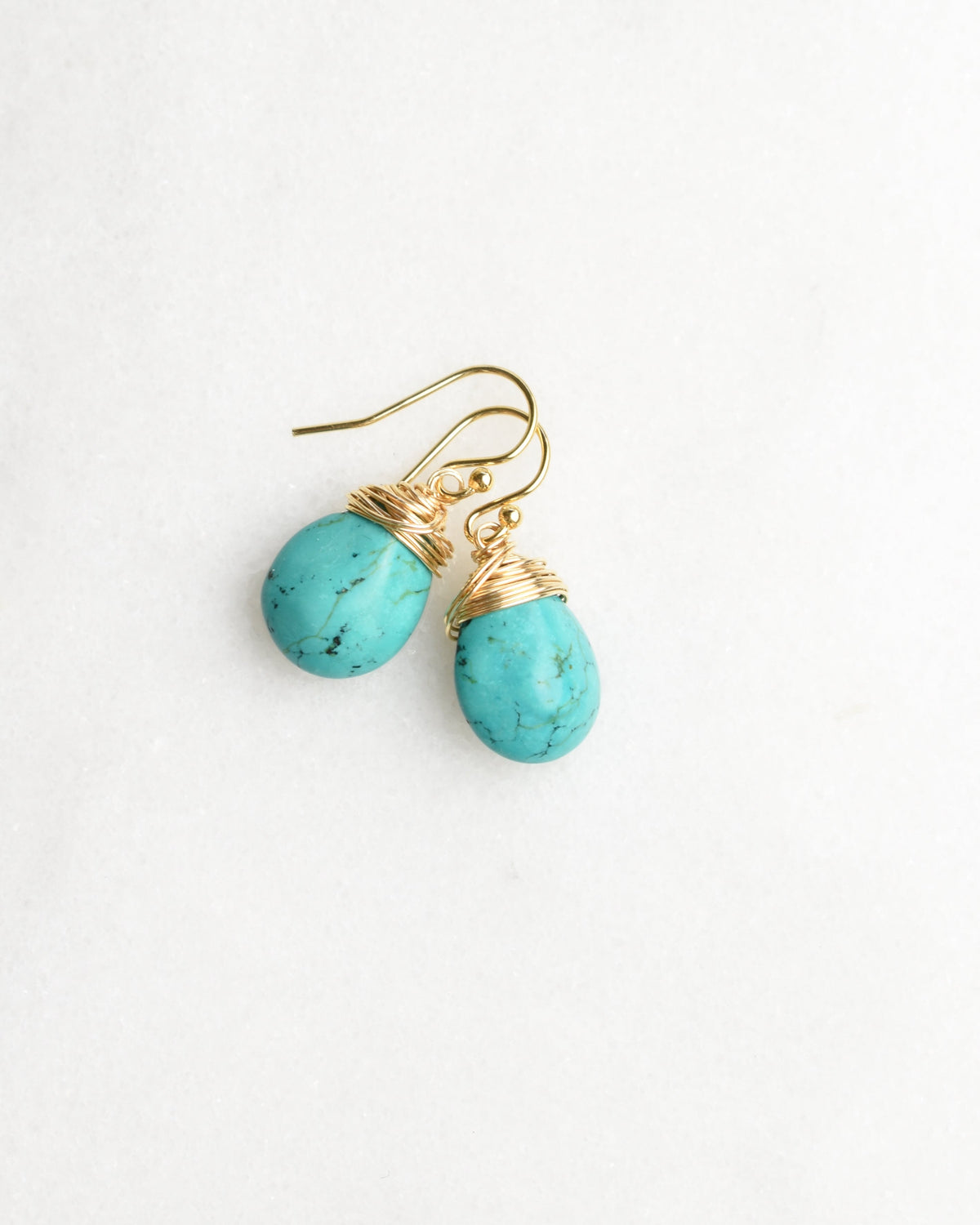 Turquoise Crowned Hook Earrings