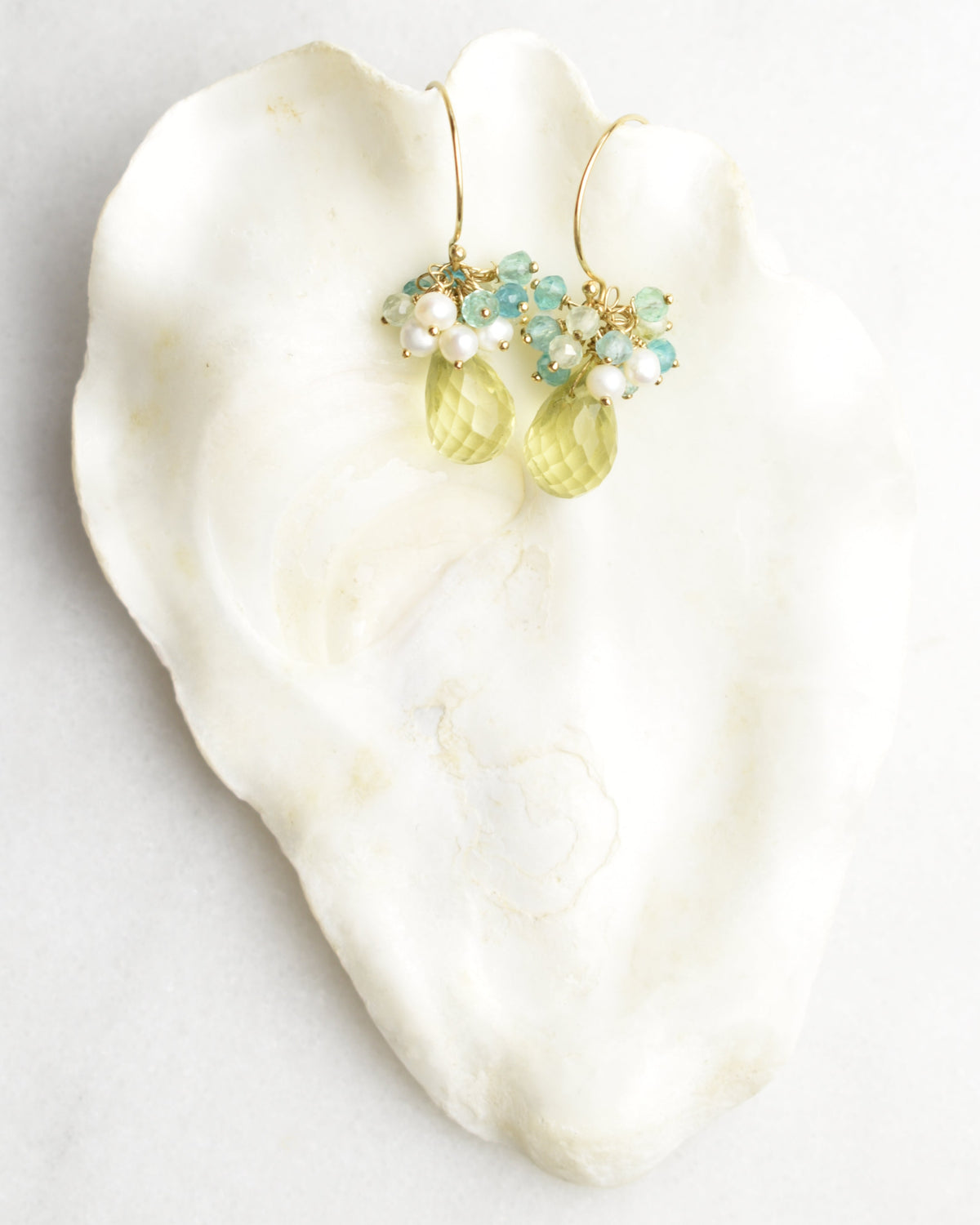 Lemon Capri Cluster Earrings