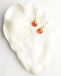 Dainty Red Onyx Crowned Post Earrings