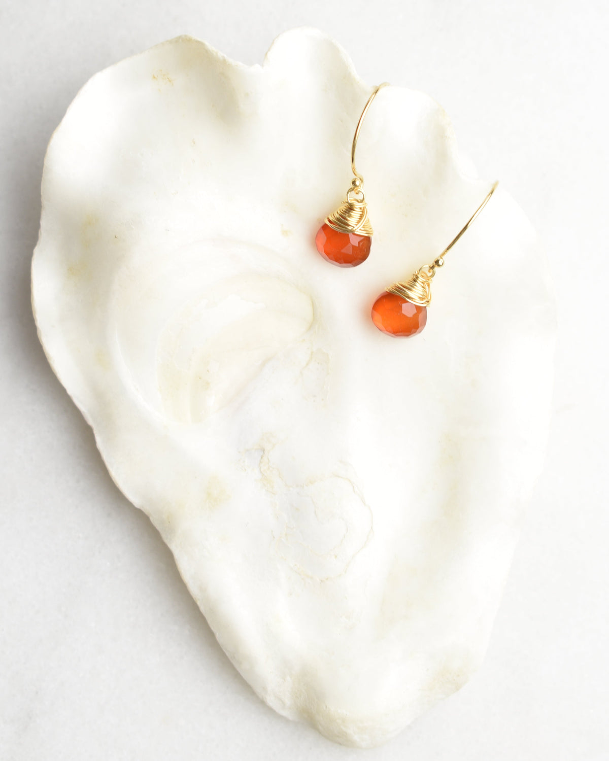 Dainty Red Onyx Crowned Post Earrings