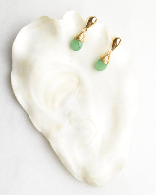 Aventurine Crowned Post Earrings