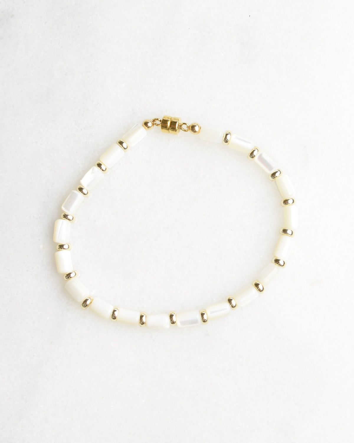Mother of Pearl Tube Bracelet