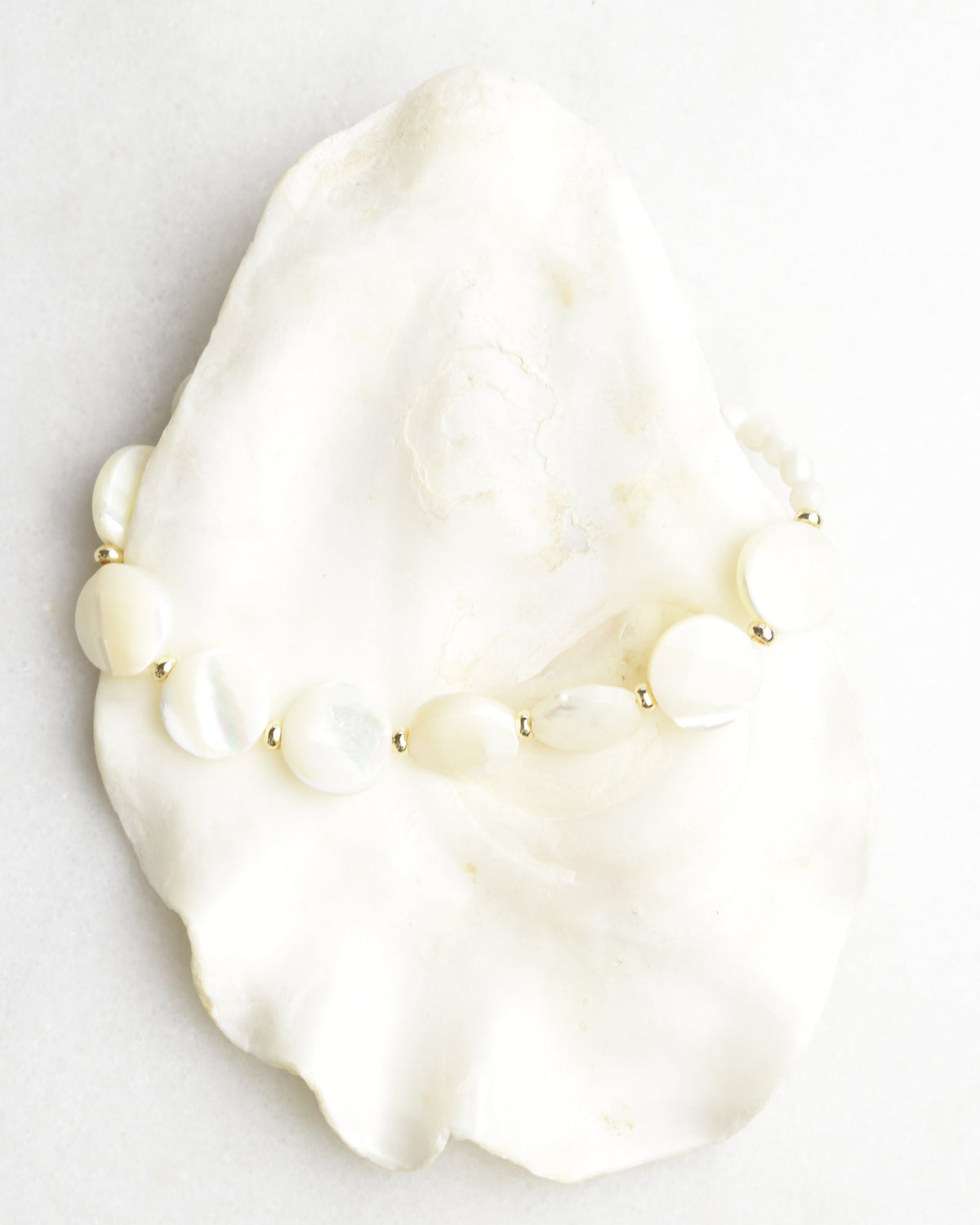 Mother of Pearl Coin Bracelet