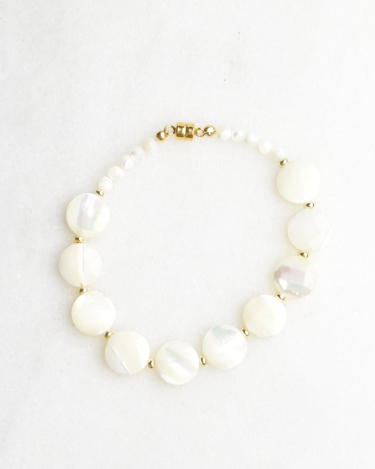 Mother of Pearl Coin Bracelet