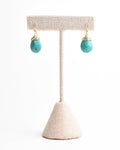 Turquoise Crowned Hook Earrings