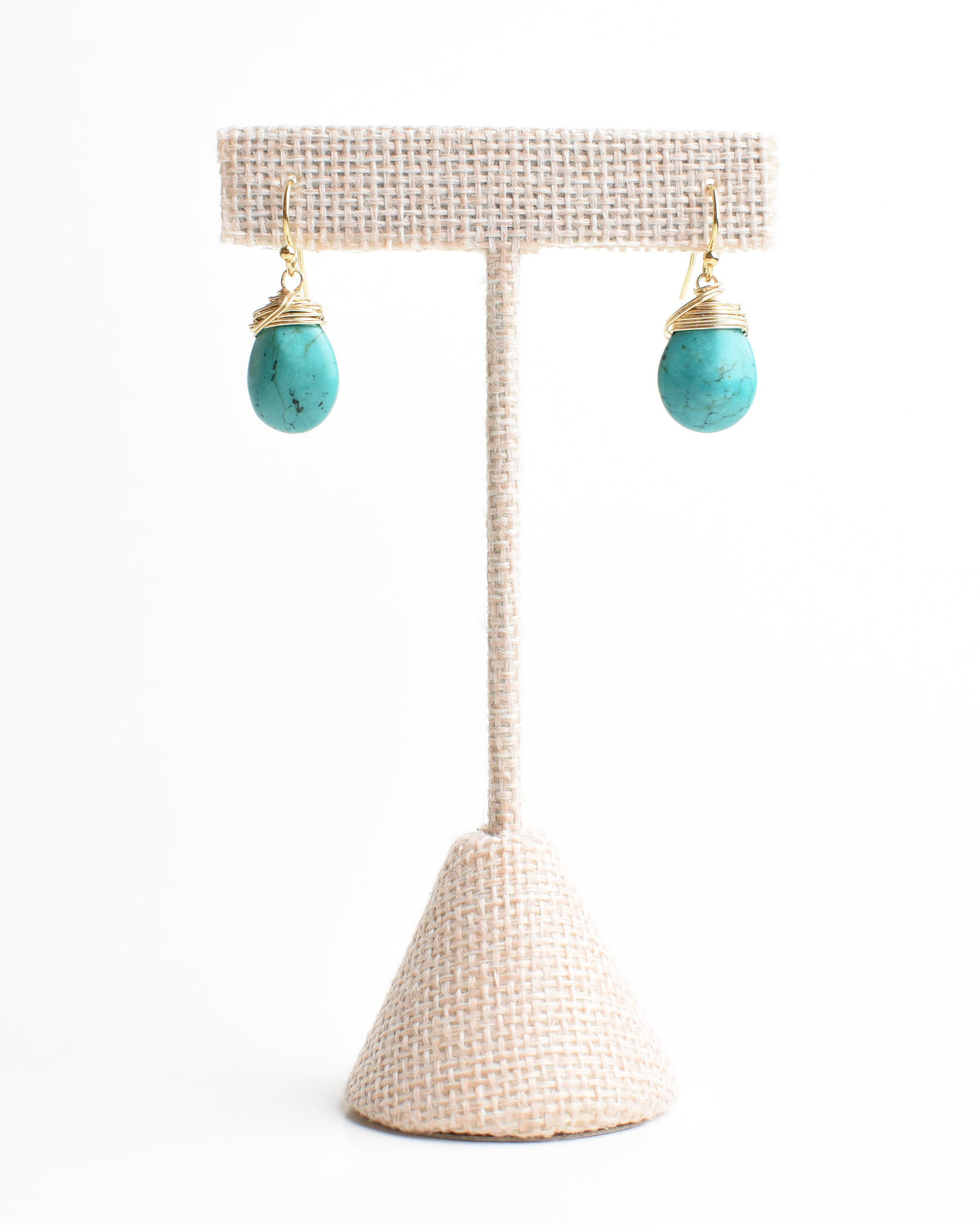 Turquoise Crowned Hook Earrings