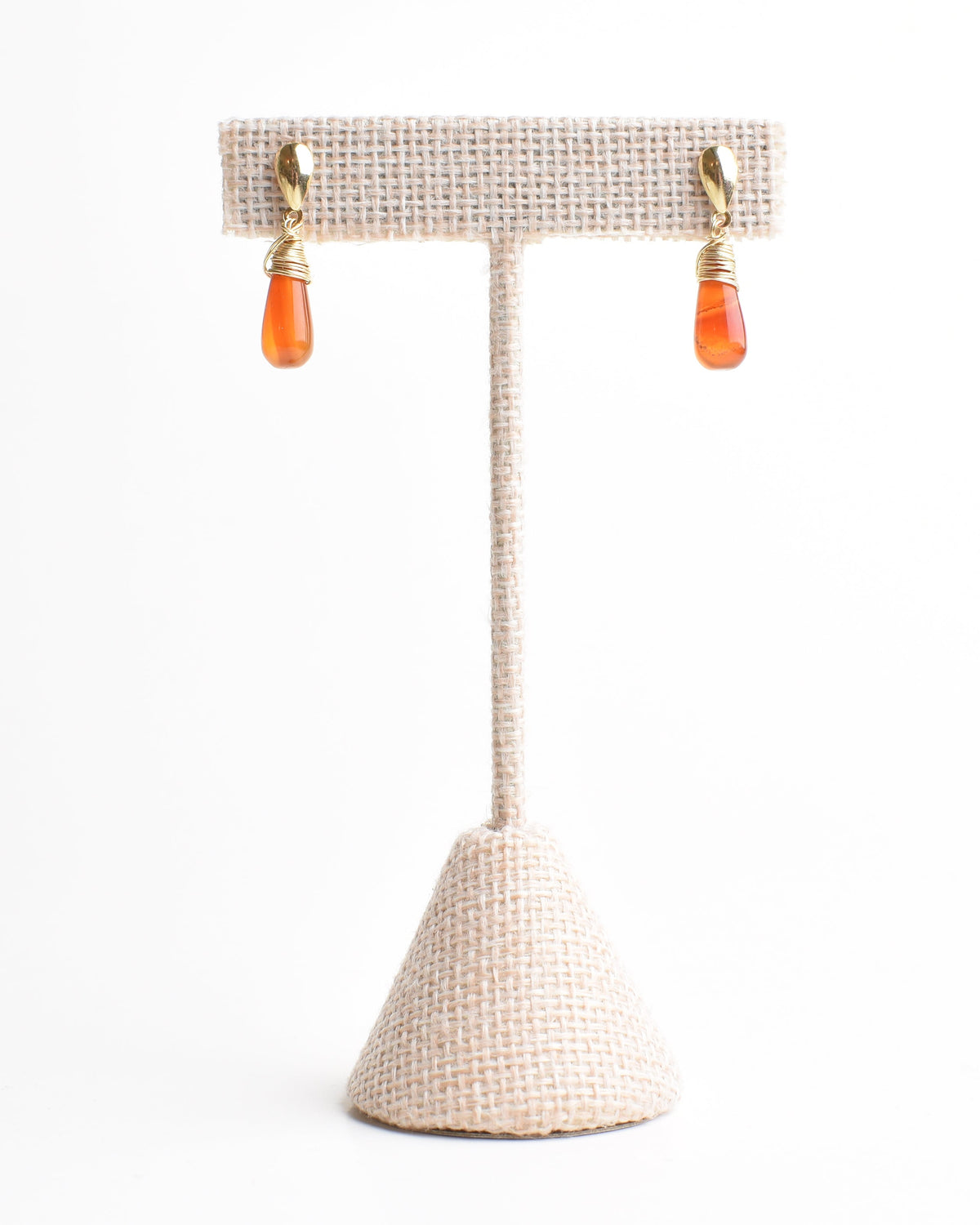 Carnelian Crowned Post Earrings