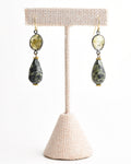 Camo Jasper Bezel Earrings