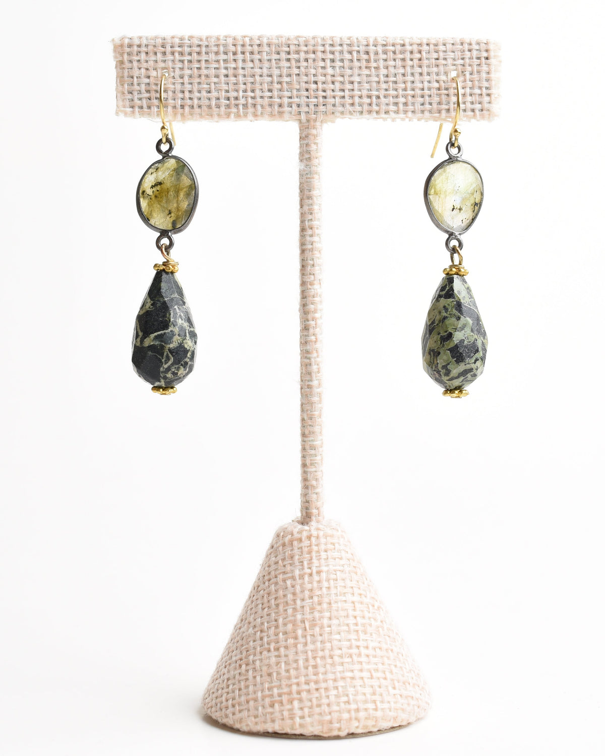 Camo Jasper Bezel Earrings