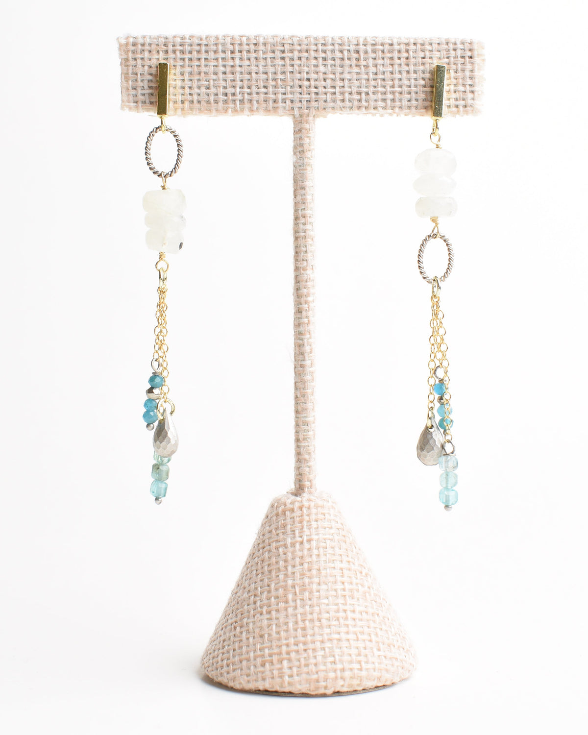 South Seas Asymmetric Mixed Media Post Earrings