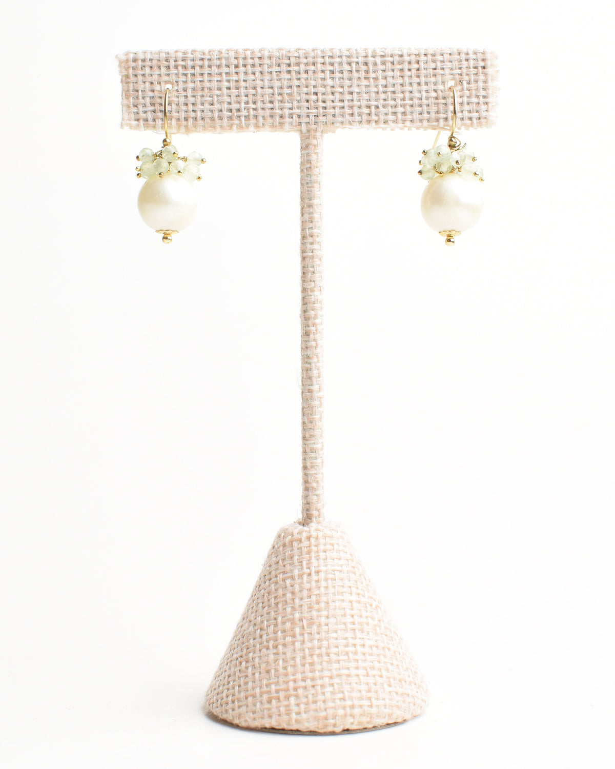 Green Fluorite Cluster Hook Earrings