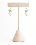 Teal Apatite Cluster Hook Earrings
