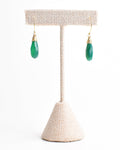 Crowned Green Onyx Hook Earrings