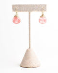 Cherry Quartz Crowned Hook Earrings