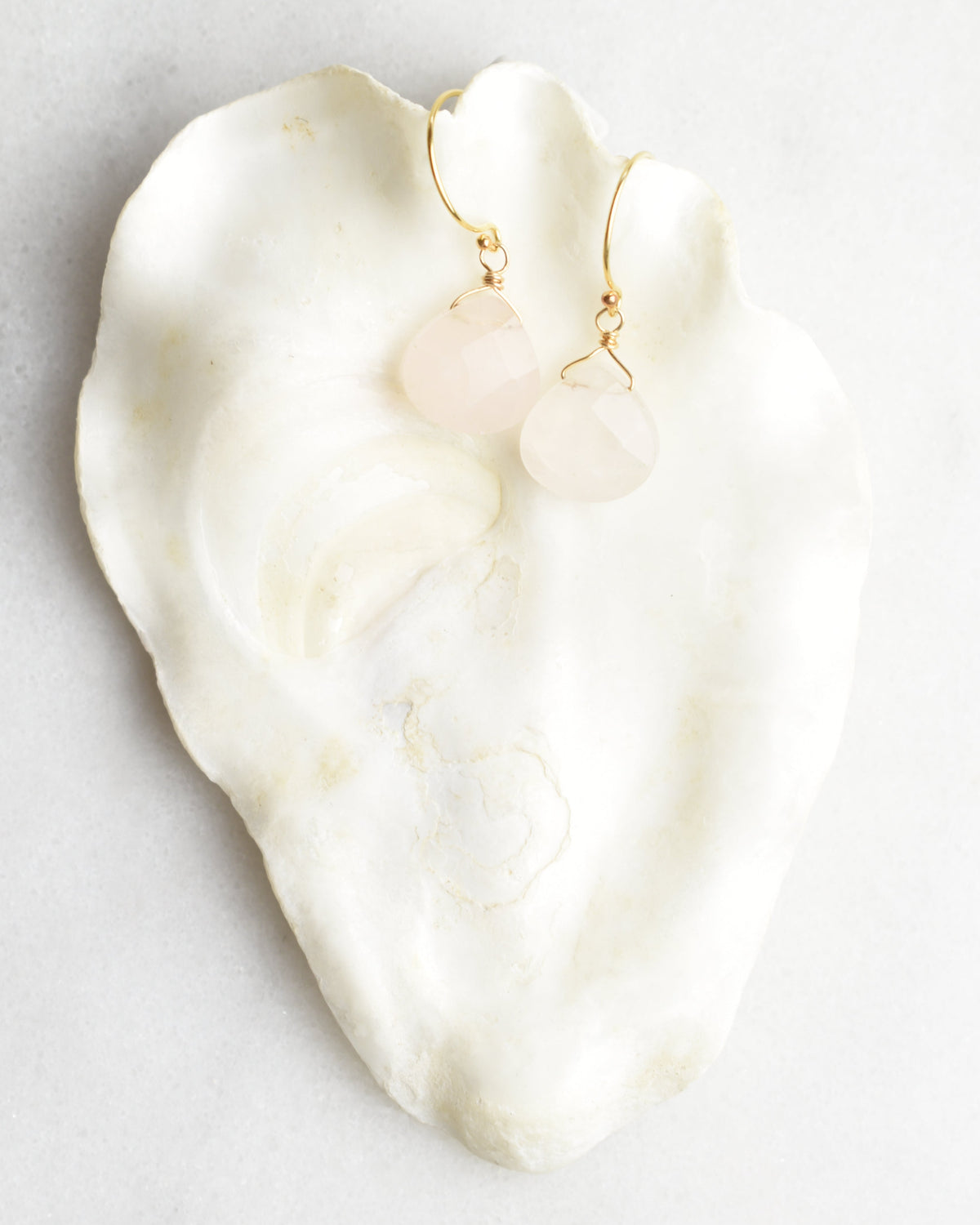 Rose Quartz Hook Earrings