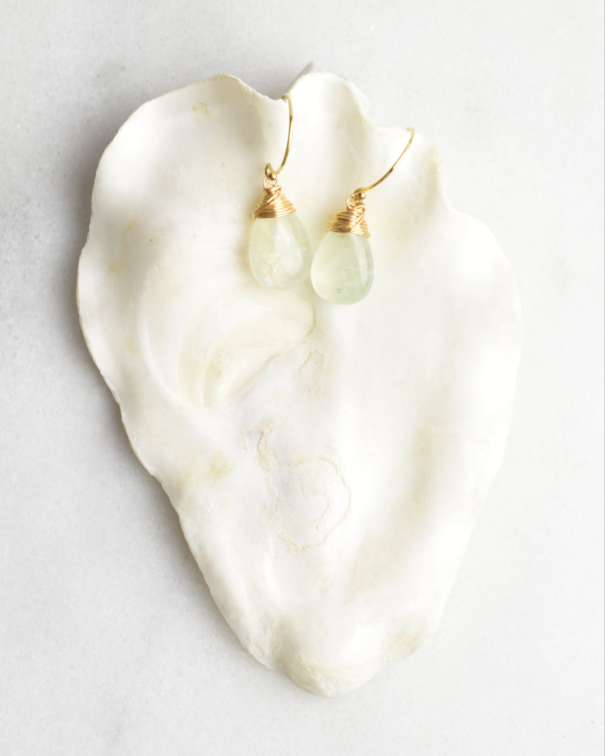 Green Fluorite Crowned Hook Earrings