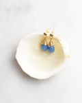 Blue Quartz Crowned Post Earrings