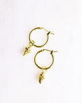 Golden Seashell Hoop Earrings