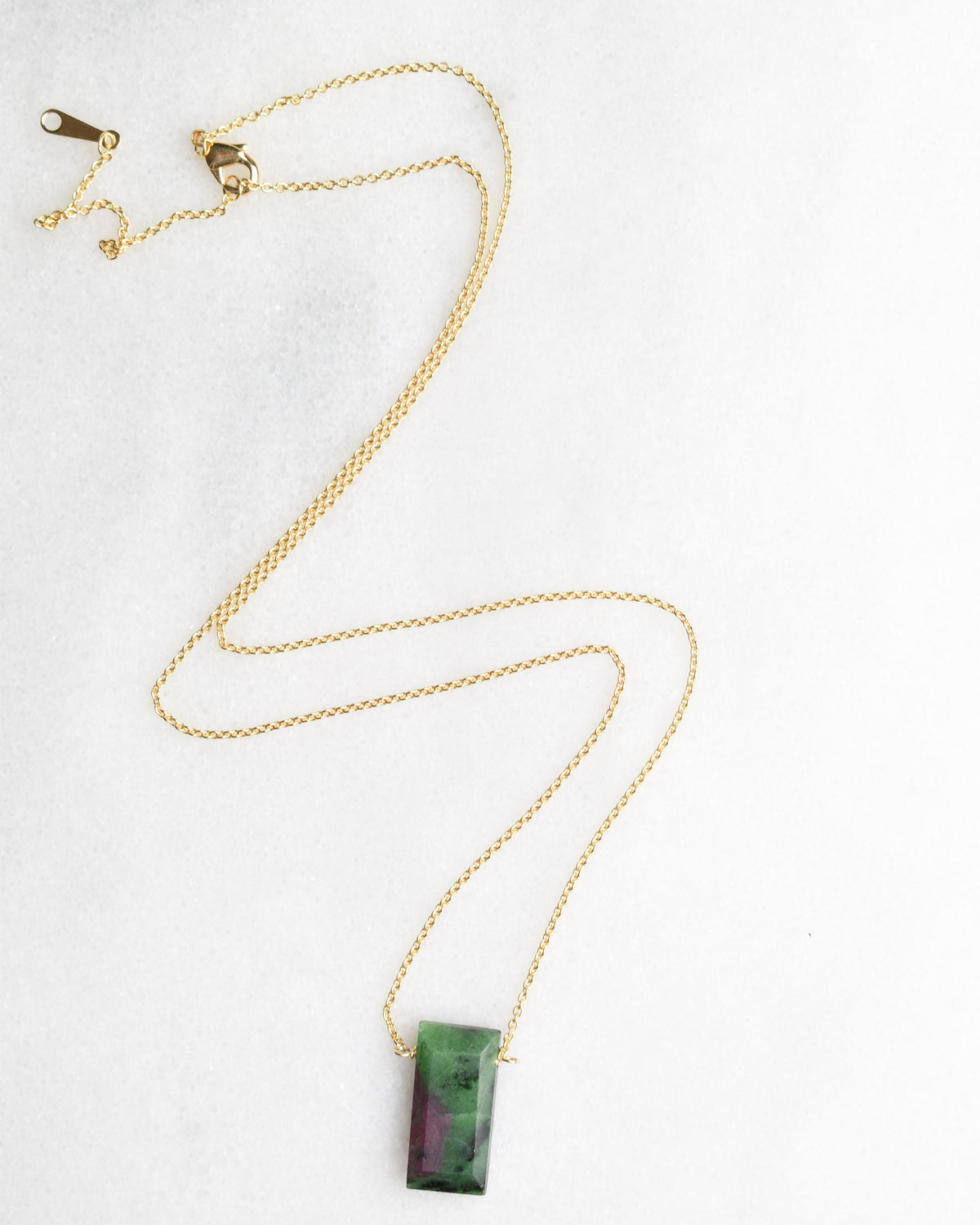 Ruby Zoisite Pendant Necklace