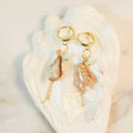 Driftwood Tassel Huggie Hoop Earrings