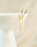 Elongated Pearl Hook Earrings
