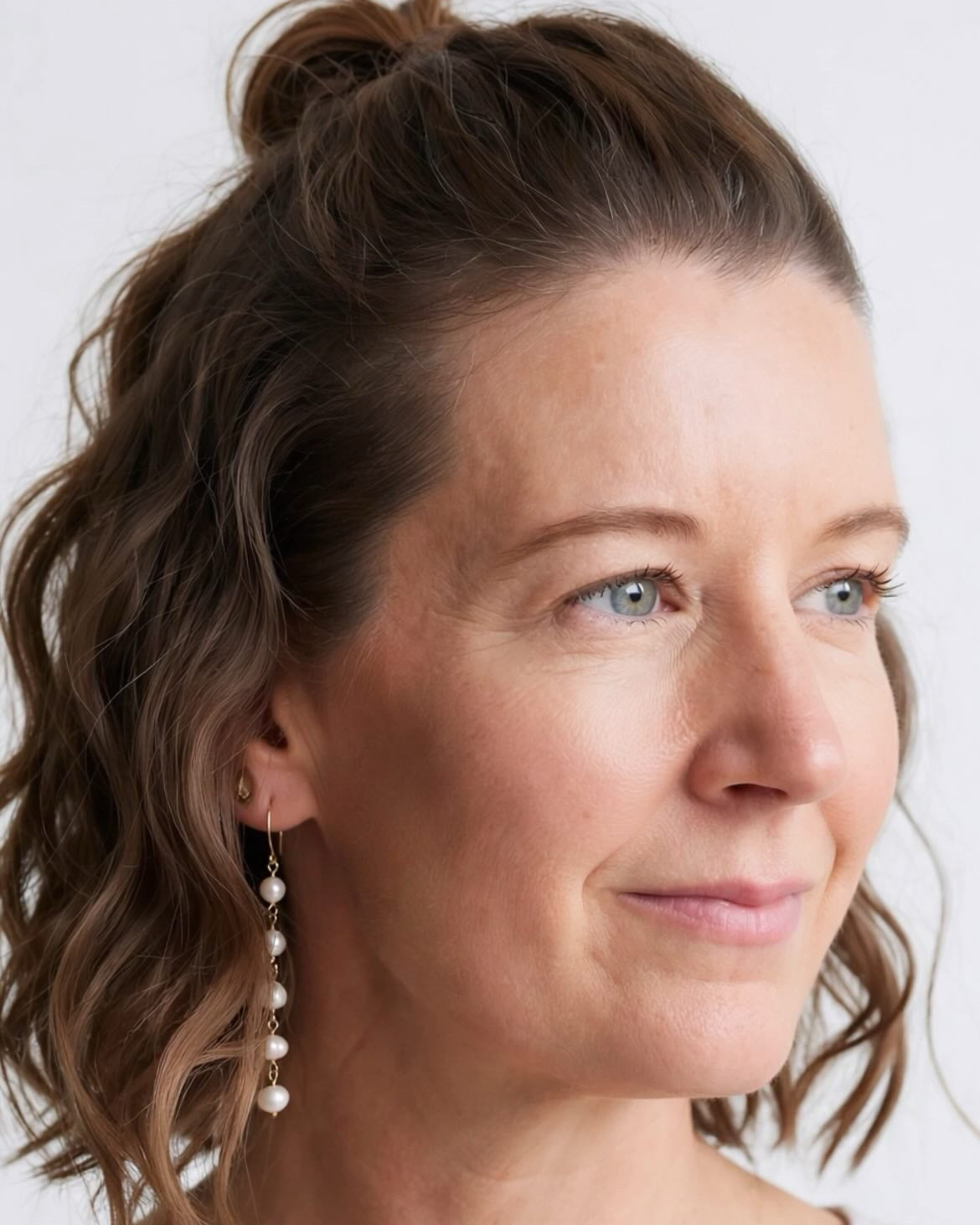 Five Pearl Strand Hook Earrings