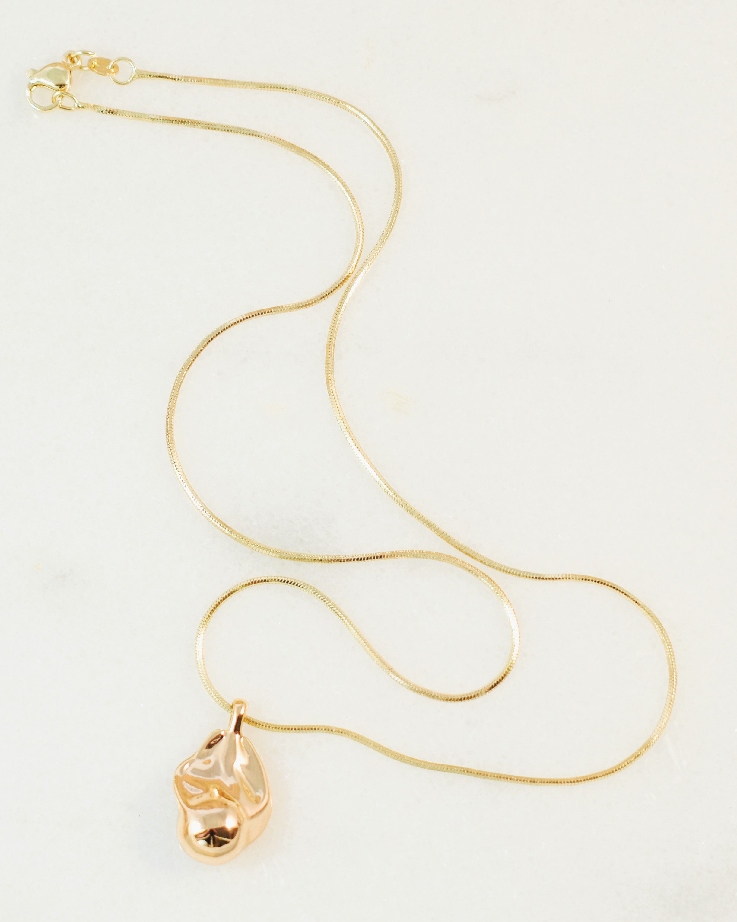 Golden Abstract Baroque Pearl Necklace