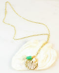 Large Abstract Shell Pendant Cluster Necklace