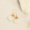 Large Crowned Mother of Pearl Hook Earrings