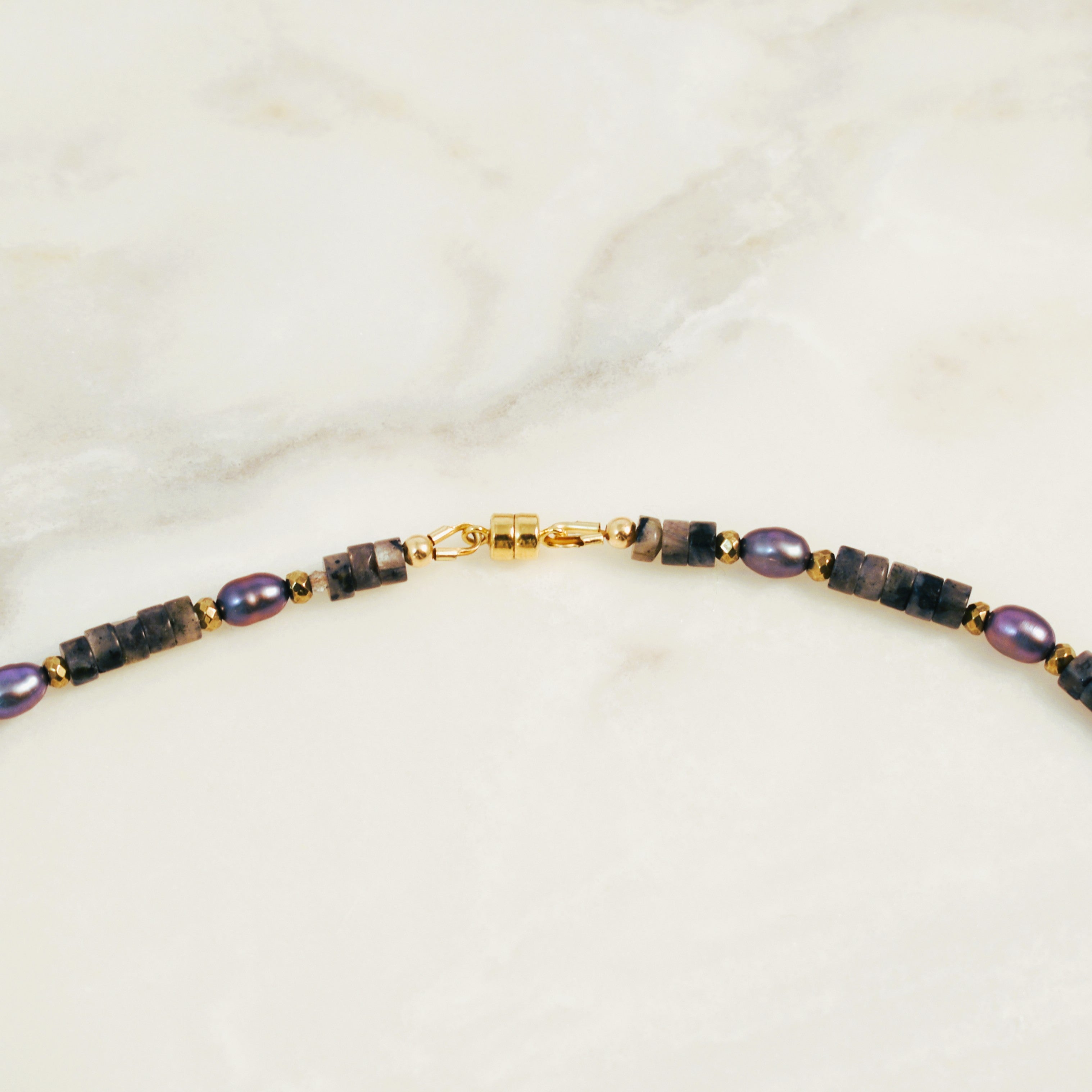 Midnight Seas Pearl Pendant Collar Necklace